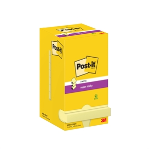 3M Post-it Z-Notes 76 x 76 mm, Super Sticky geel - 12 pak